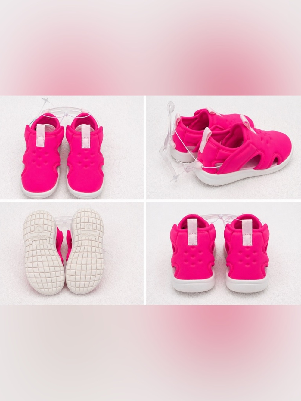 Cat & Jack Toddler Girls Hot Pink Slip-On Sneakers Size 7 NWT Lightweight Shoes